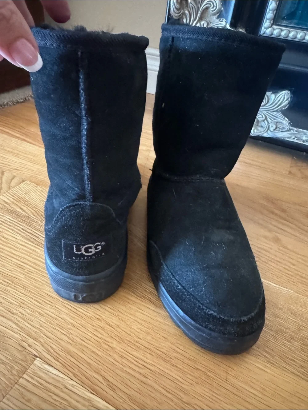 UGG Black Suede Short Classic Boots